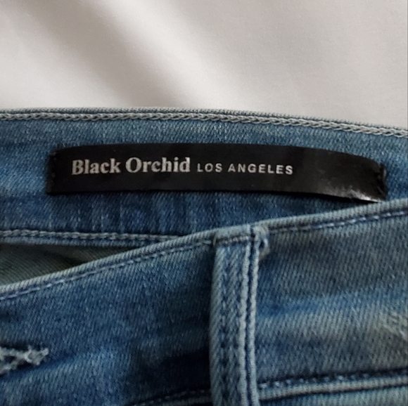 Black Orchard Rhinestone Jeans by Julien Jarmoune, Size 30 - Picture 8 of 8